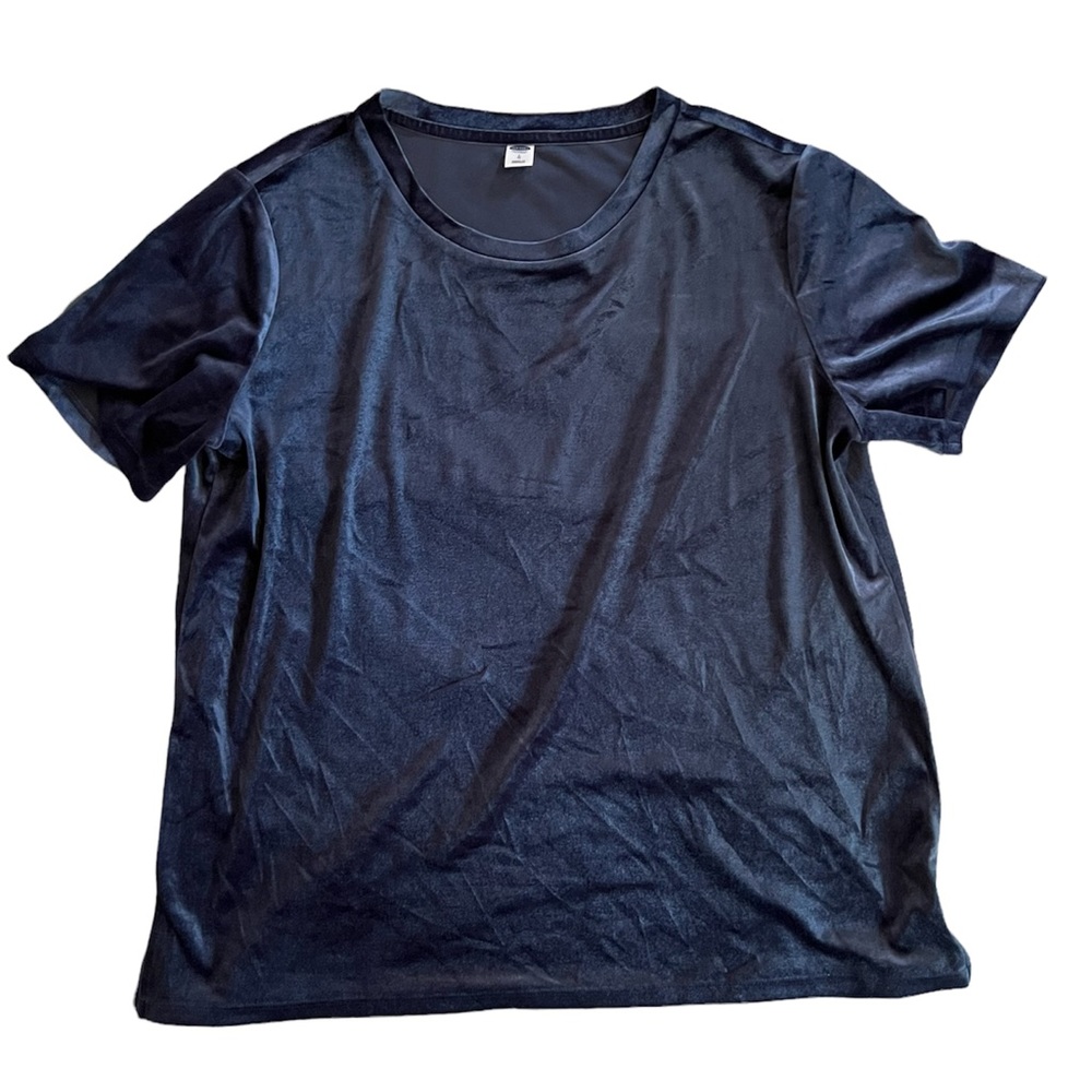 Relaxed Blue Velvet T-Shirt